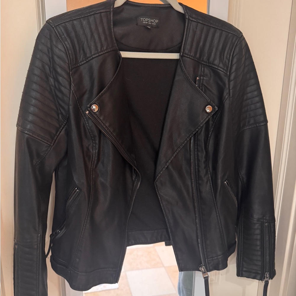 Topshop Black Leather Jacket